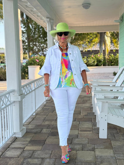 ETHYL WHITE SCALLOP JEANS