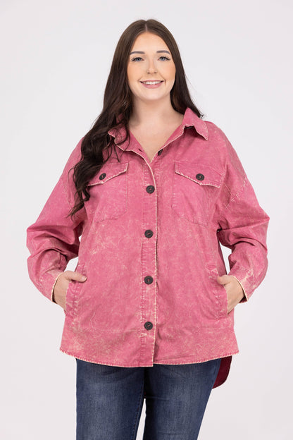 Let's Get Together Women's Collared Button Down Shacket