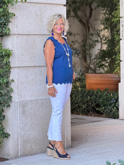 FRENCH RIVIERA NAVY SCALLOP TANK