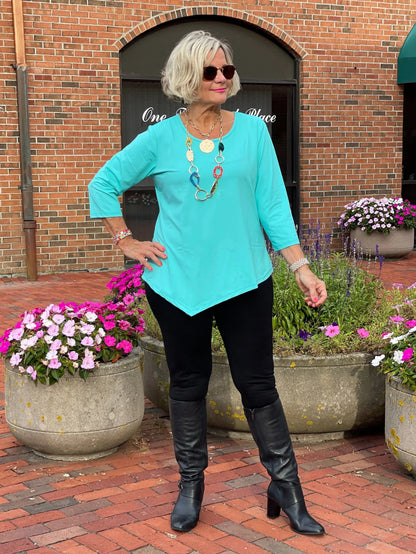 LULU-B SEA-FOAM ASYMMETRIC TOP