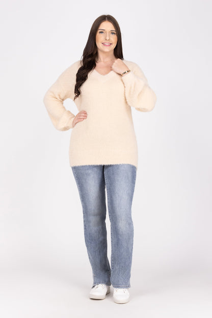 Total Show Off Women's V-Neck Long Sleeve Sweater
