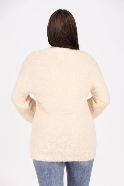 Total Show Off Women's V-Neck Long Sleeve Sweater