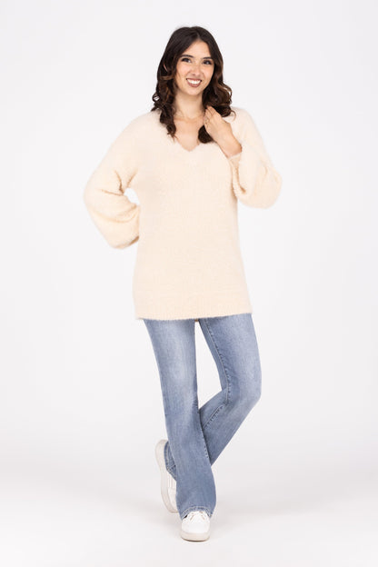 Total Show Off Women's V-Neck Long Sleeve Sweater