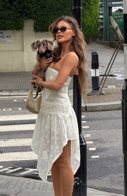 Heatwave Hearts Strapless Bustier Off White