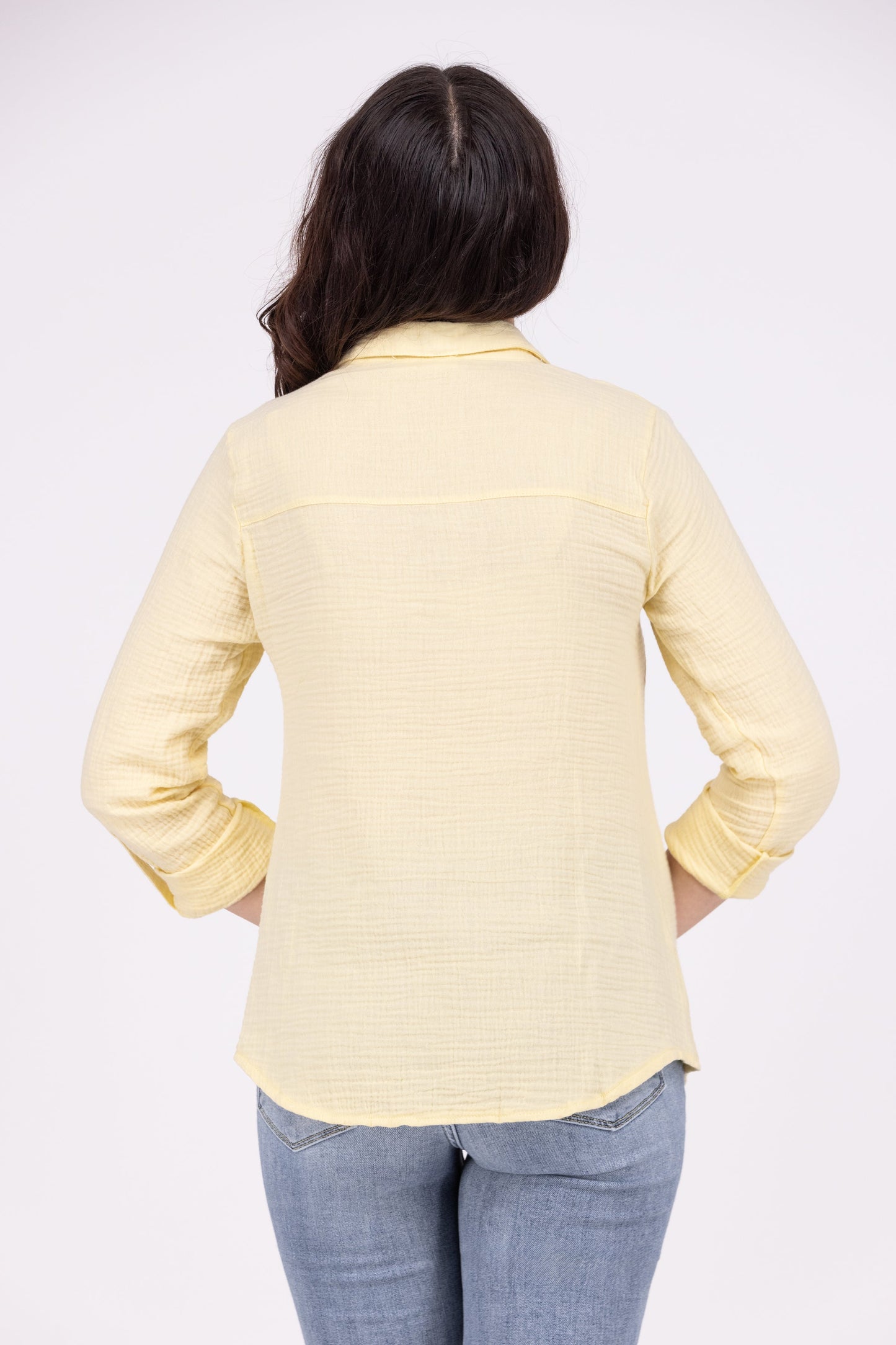 Here on Business Women's Button Down Long Sleeve Top