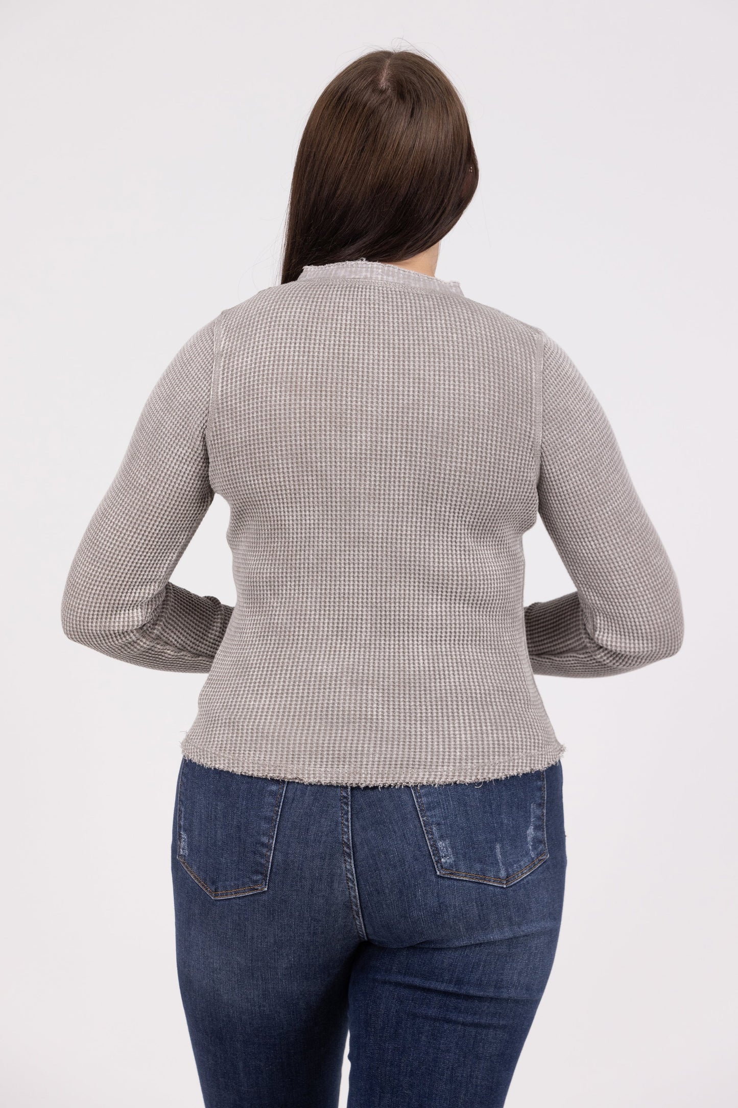 Making My Own Way Women's Mineral Washed Waffle Knit Top