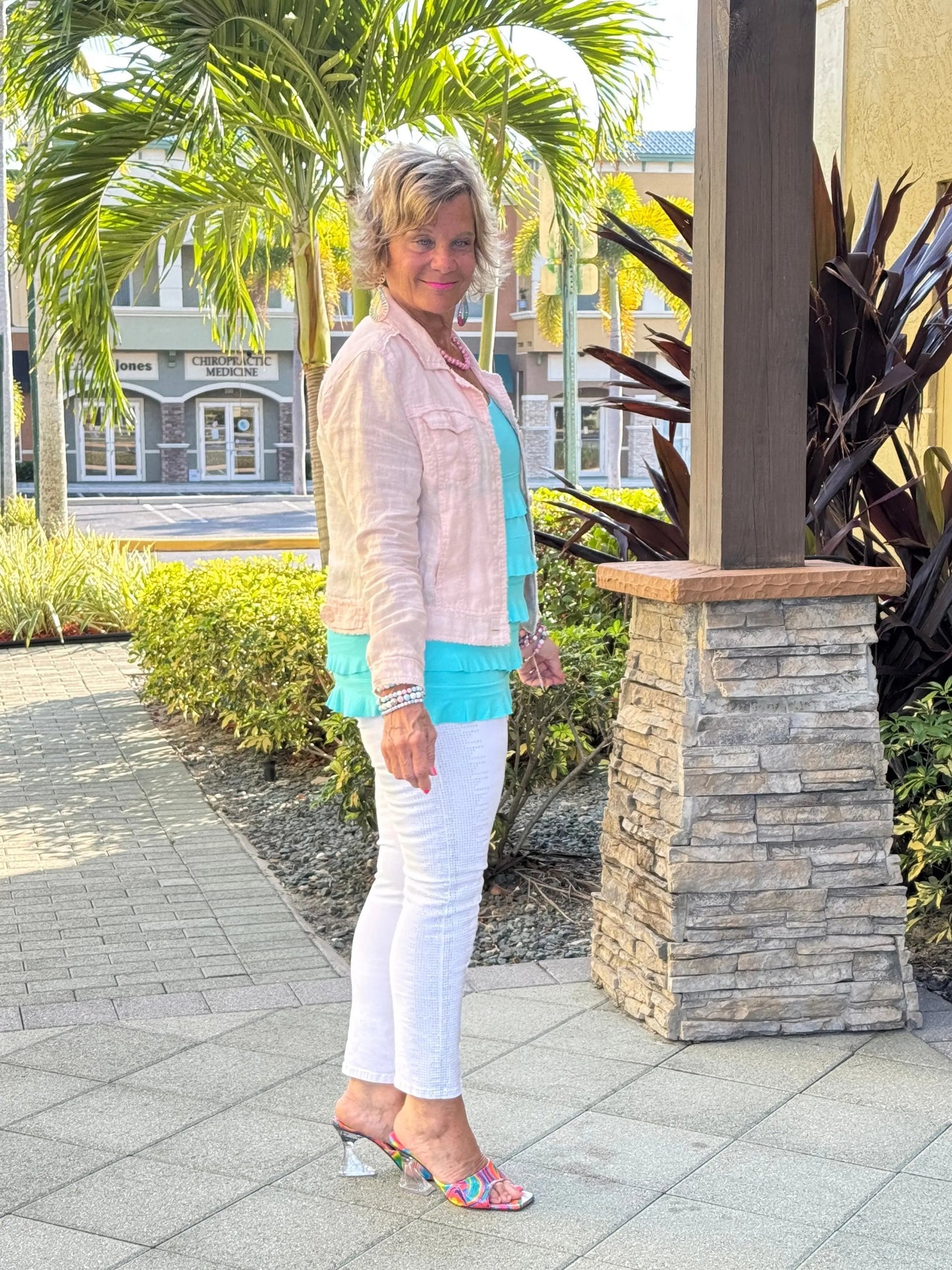 LULU B FROSTED PINK LINEN JACKET
