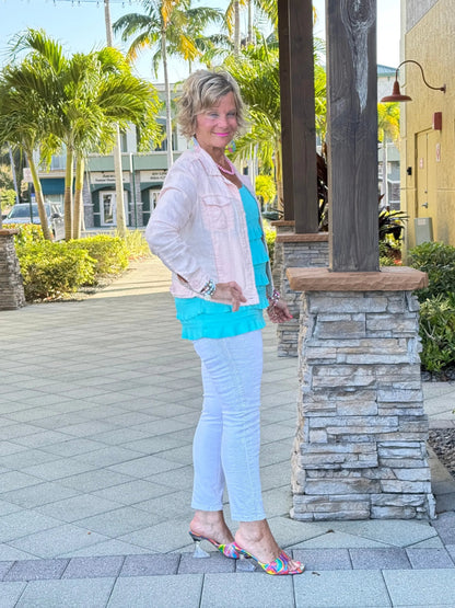 LULU B FROSTED PINK LINEN JACKET