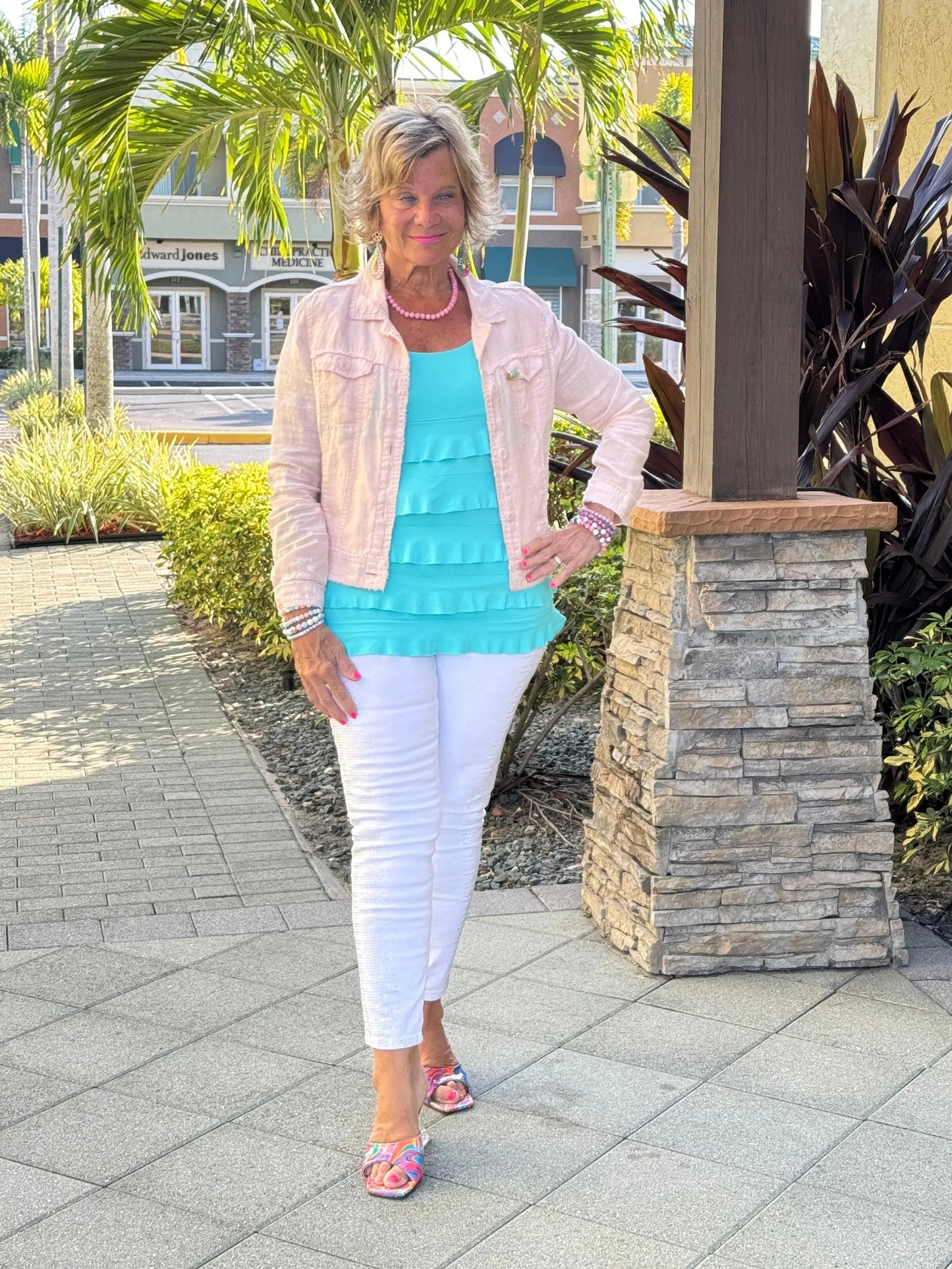LULU B FROSTED PINK LINEN JACKET