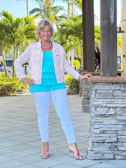 LULU B FROSTED PINK LINEN JACKET