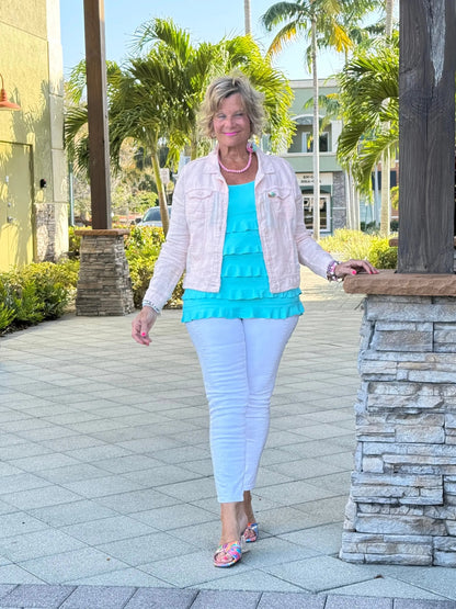 LULU B FROSTED PINK LINEN JACKET