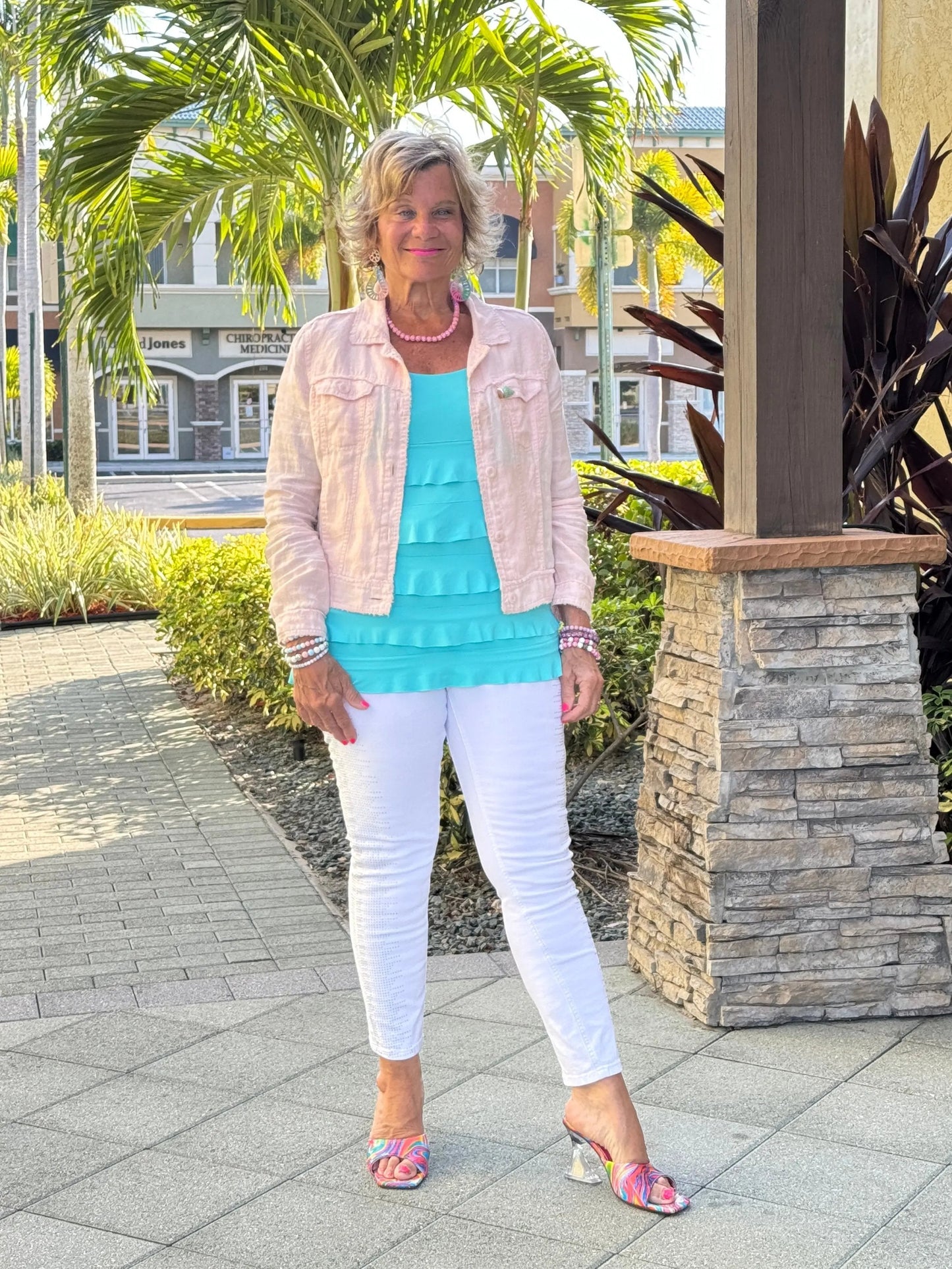 LULU B FROSTED PINK LINEN JACKET