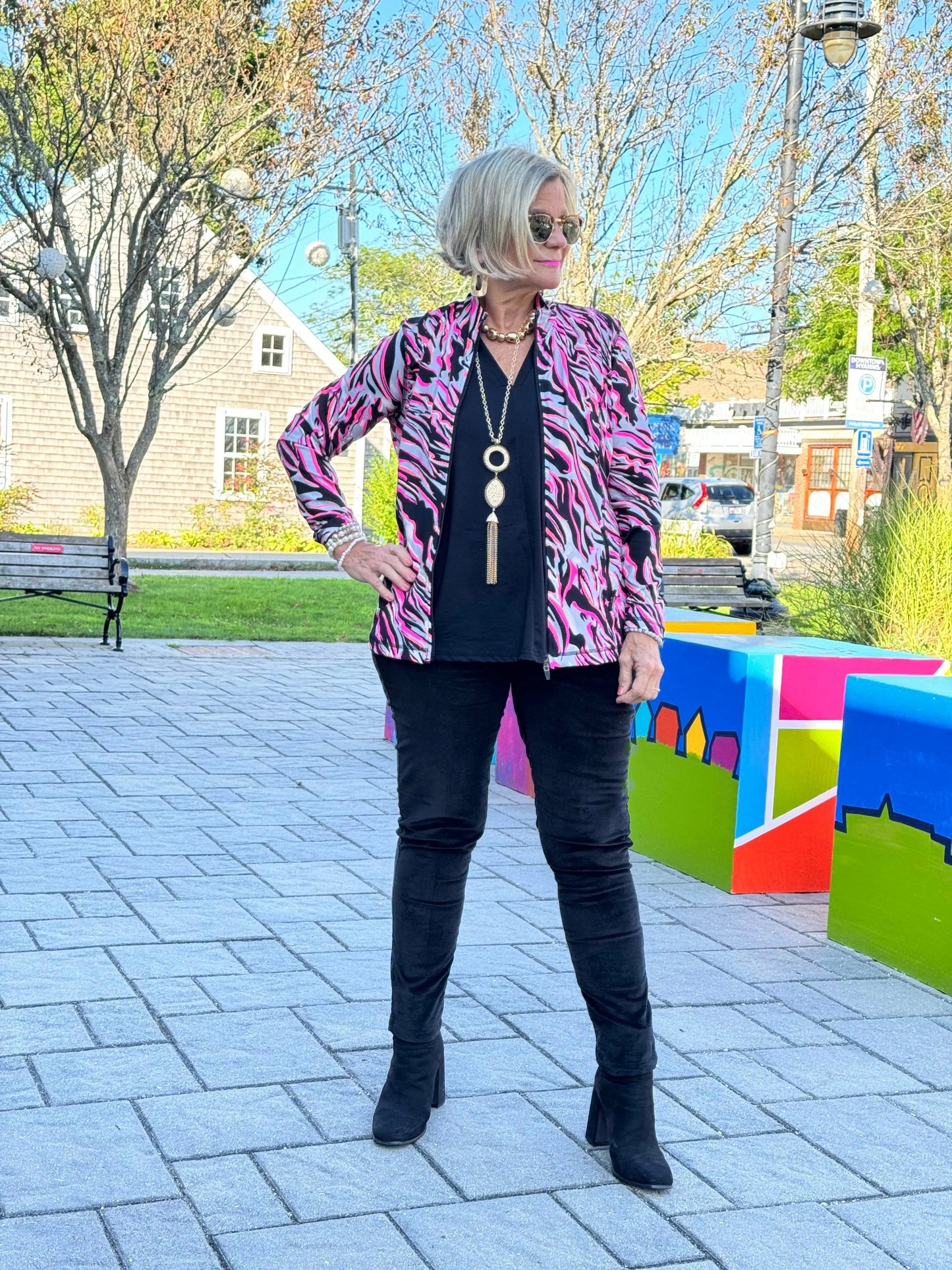 LULU-B PINK SIZZLE FULL ZIPPER JACKET