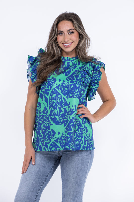 Precious Moment Women's Patterned Short Sleeve Top