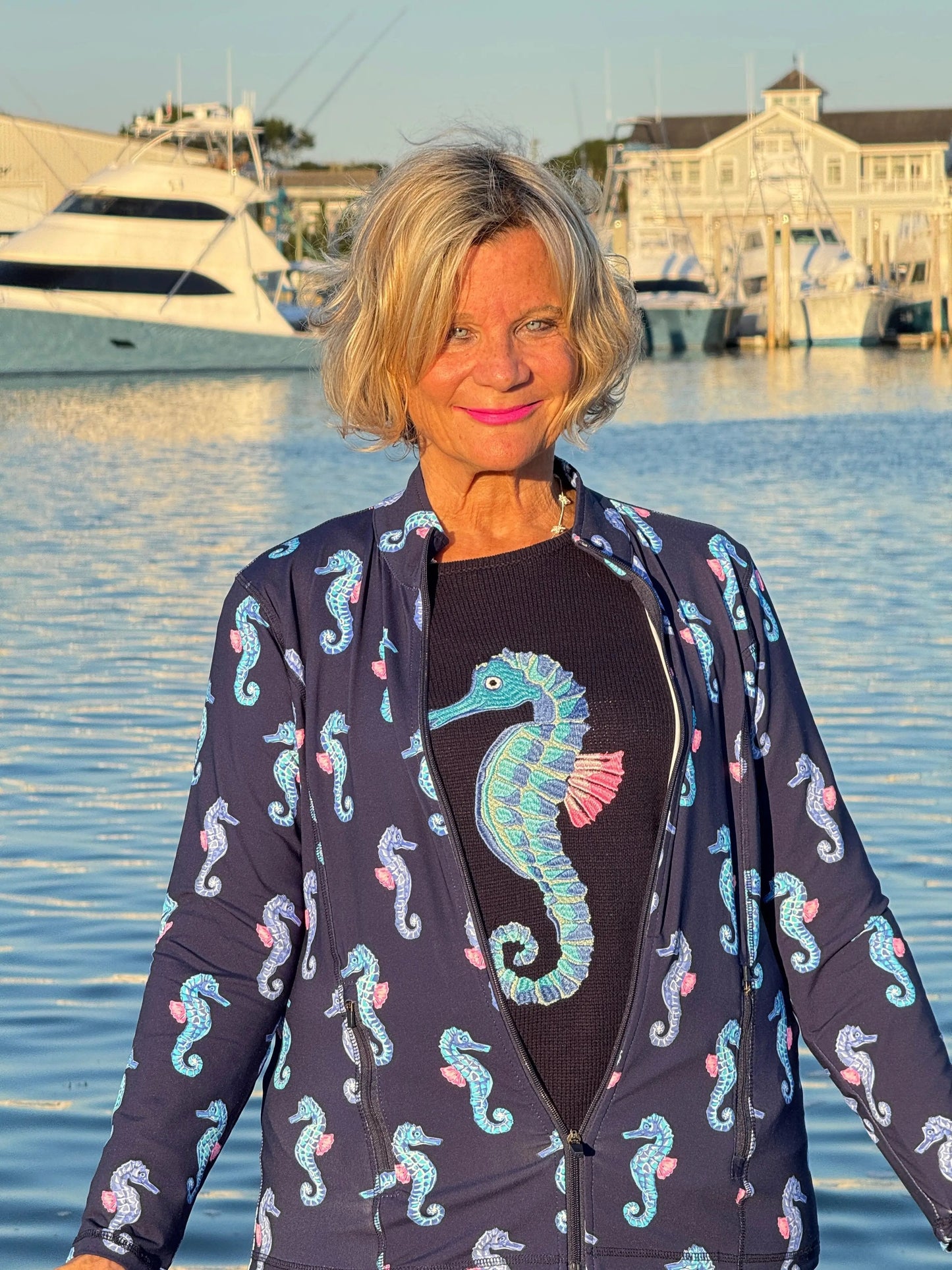 LULU-B NAVY SEAHORSE SWEATER