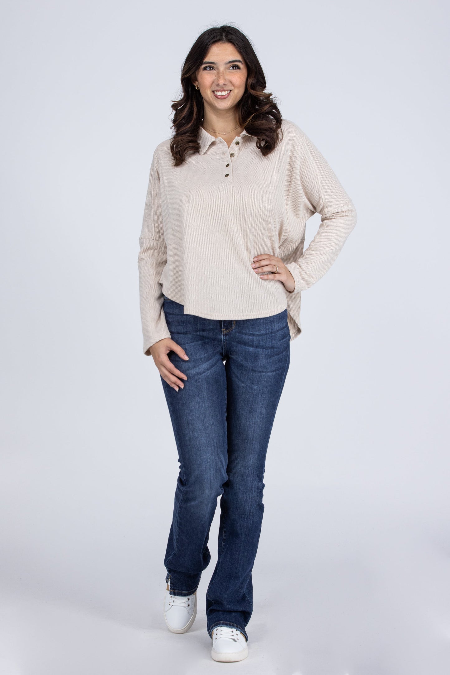 Casual Friday Women's Textured Long Sleeve Top