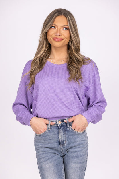 Wardrobe Winner Women's Soft Textured Long Sleeve Top