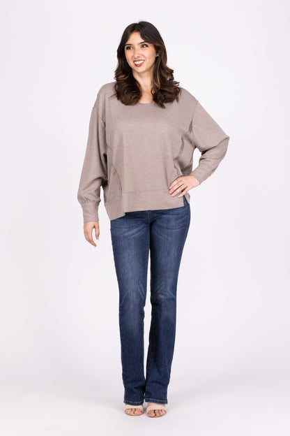 Wardrobe Winner Women's Soft Textured Long Sleeve Top