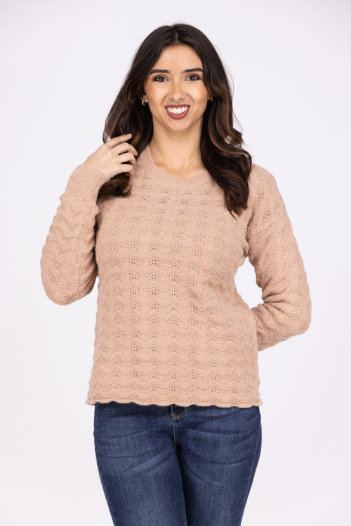 Filled With Joy Women's Scalloped Hem Sweater