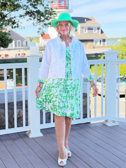 HARBOR LIGHTS GREEN SAILBOAT DRESS