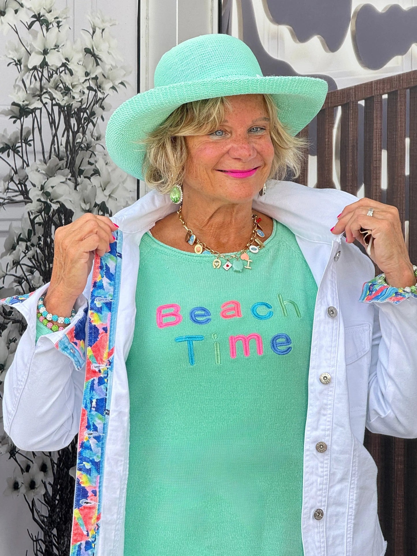 LULU-B MINT BEACH TIME SWEATER