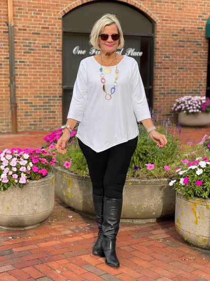 LULU-B WHITE ASYMMETRIC TOP