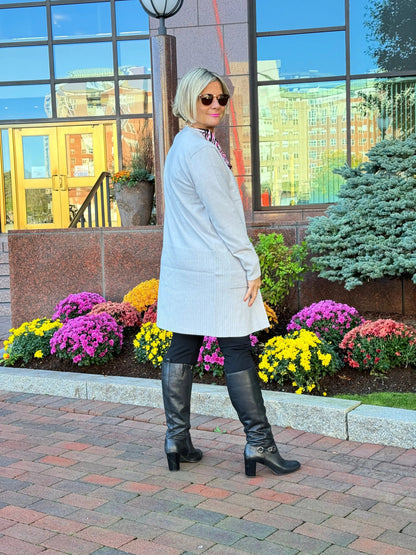 LULU-B SILVER CASHMERE CARDIGAN