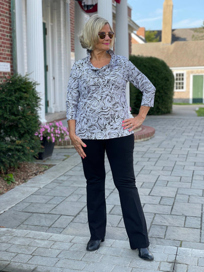 ELEGANT EXPRESSIONS RUFFLE TOP