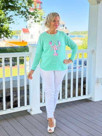 BEACH CLUB SEAFOAM LOBSTER SWEATER