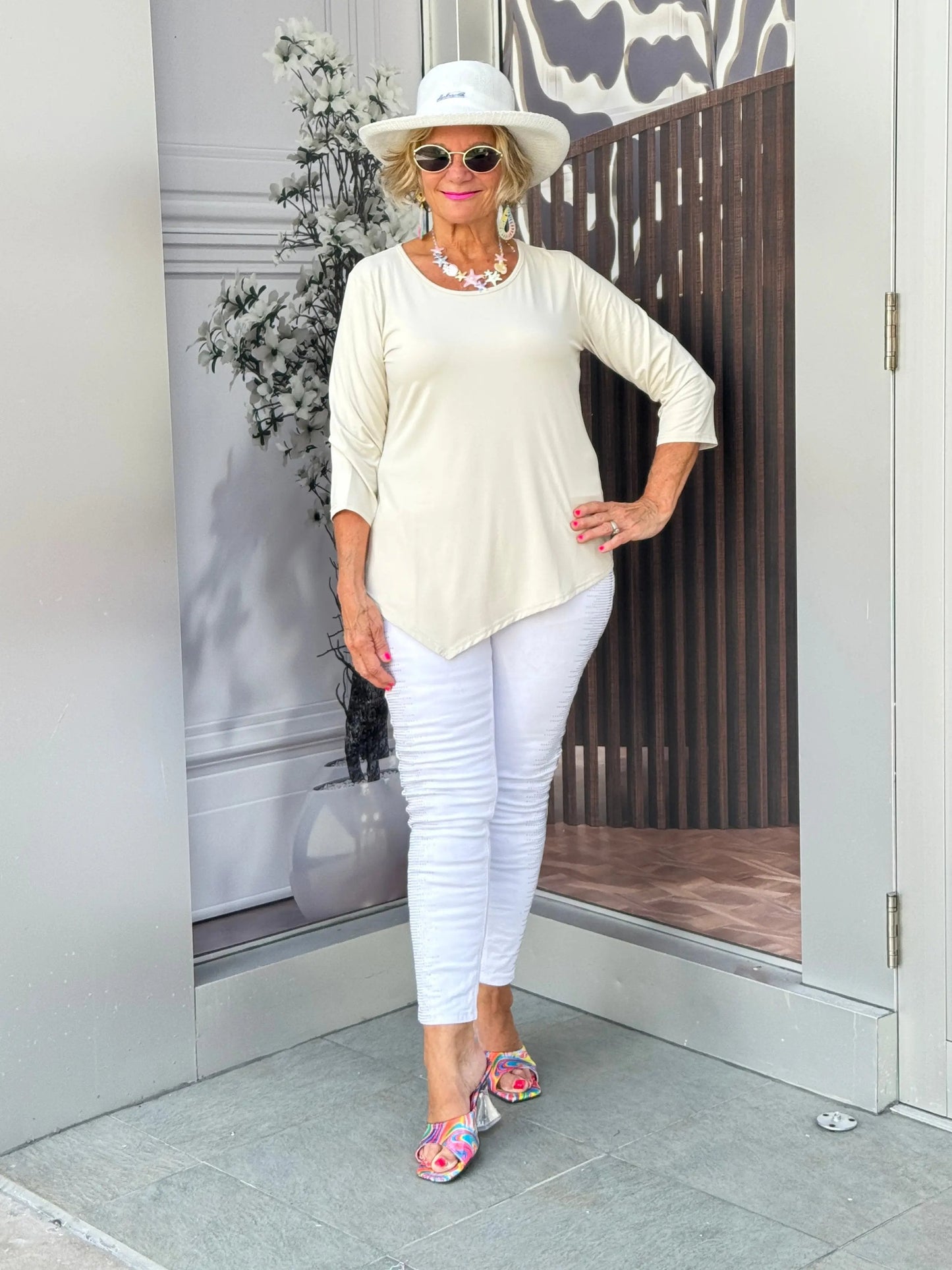 LULU-B STONE ASYMMETRIC TOP