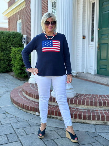 LULU-B NAVY FLAG SWEATER
