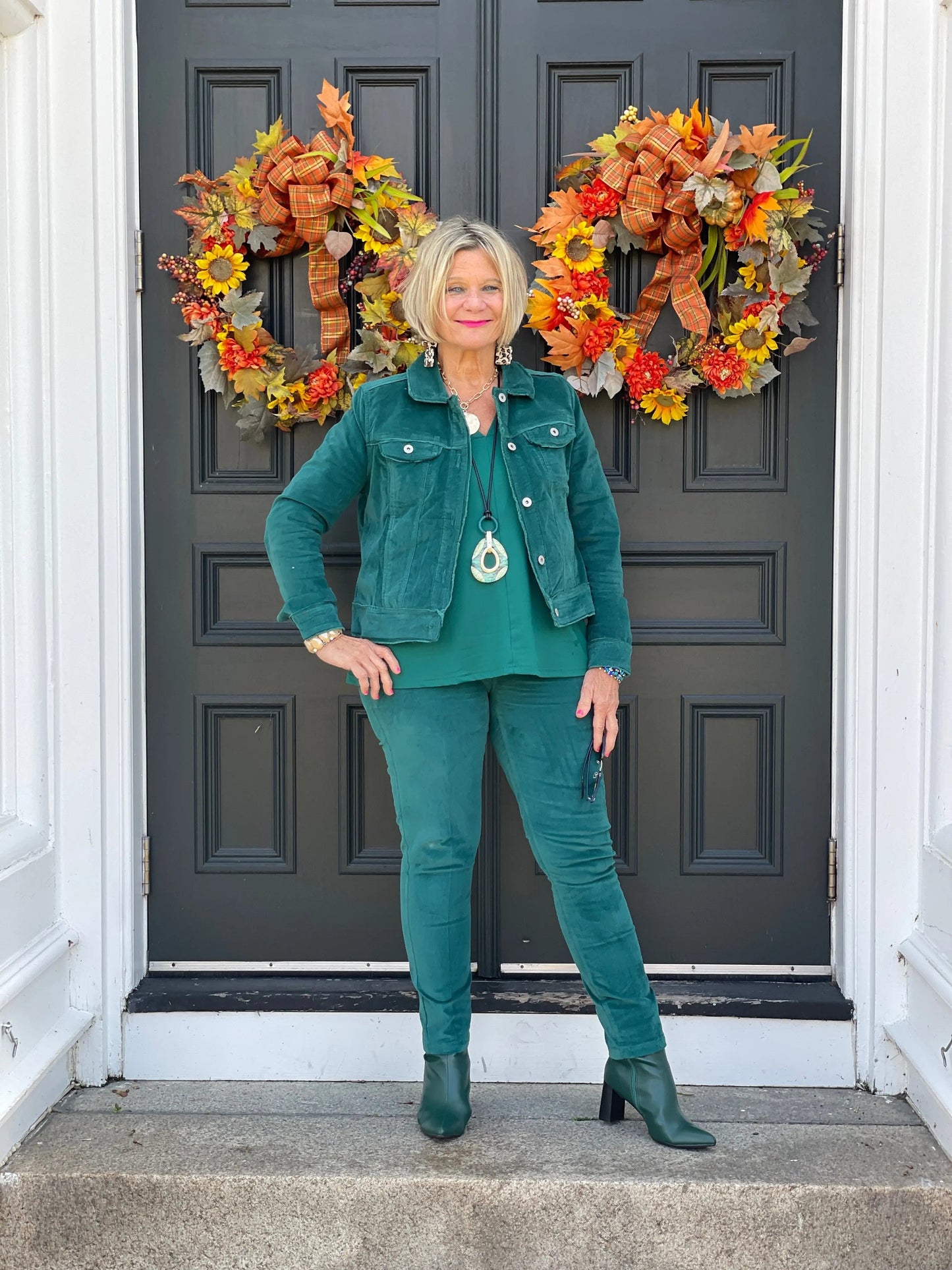 LULU-B EMERALD  VELOUR PANTS