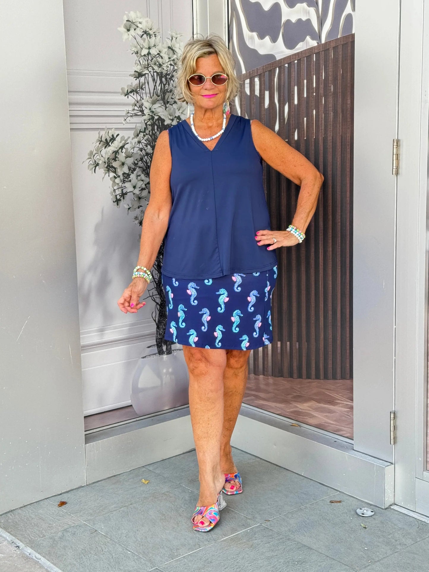 LULU B MIDNIGHT REEF SKORT