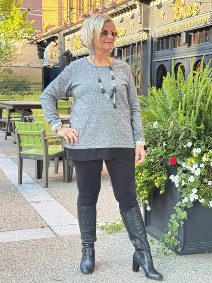Crisscross Tunic with Sheer Hem