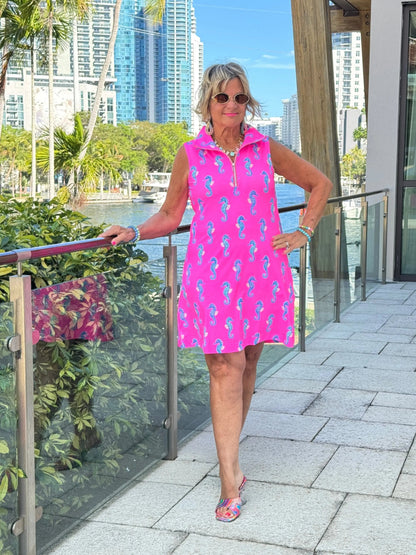 LULU B SEAHORSE BAY ZIPPER SWING DRESS