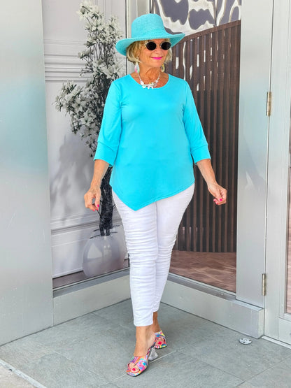 LULU-B AQUA ASYMMETRIC TOP