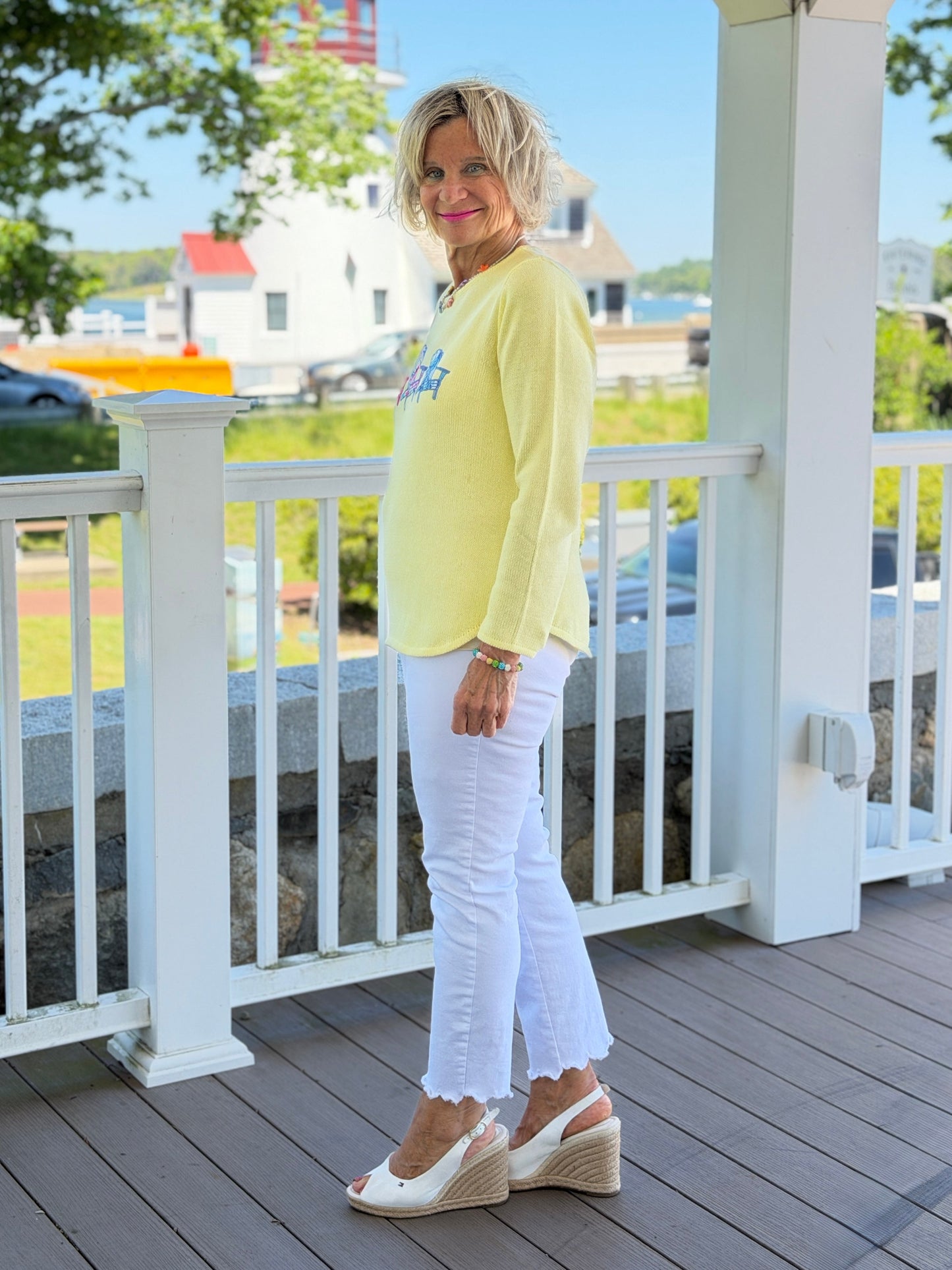 BEACH CLUB YELLOW ADIRONDACK SWEATER