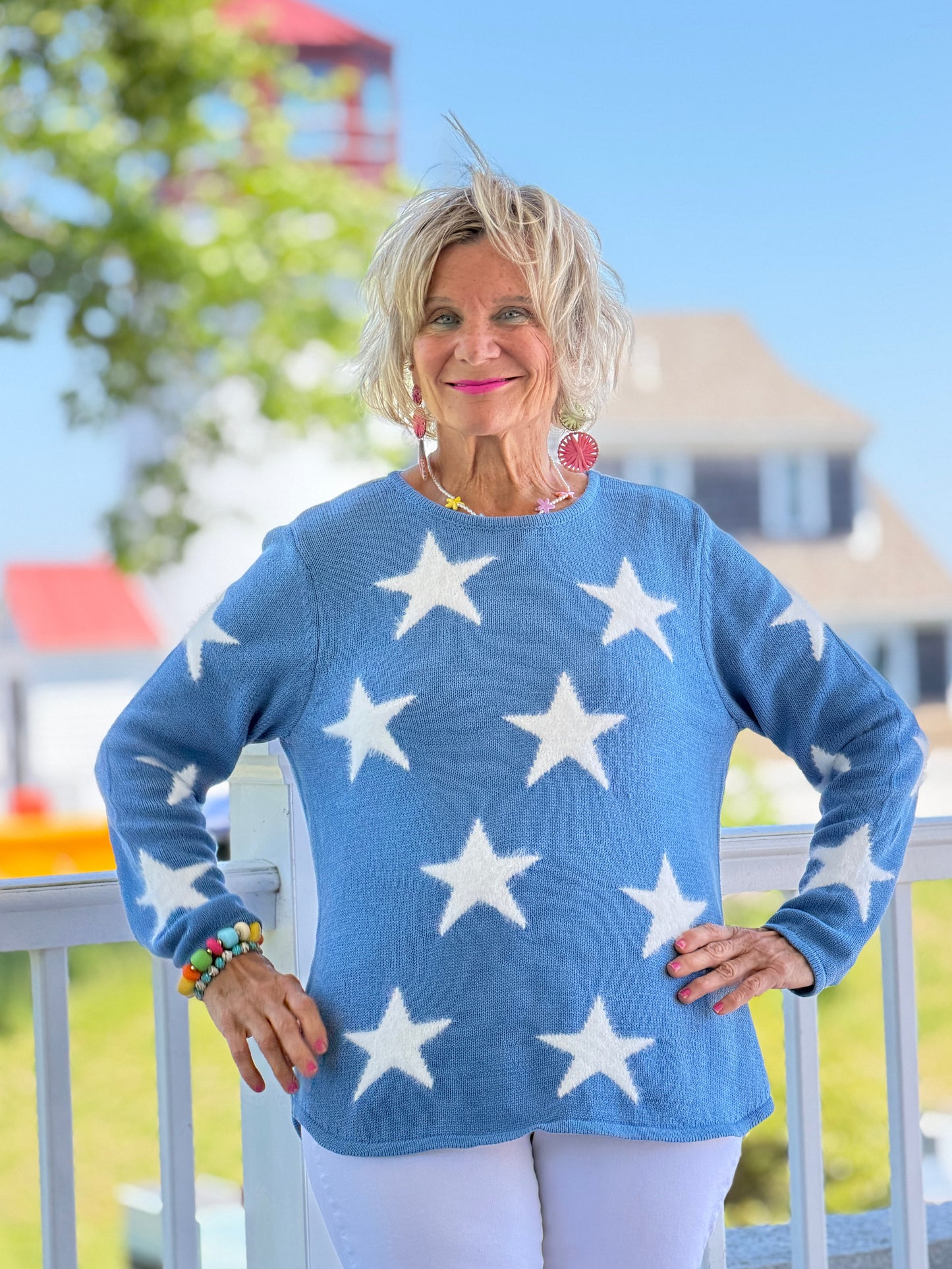 LULU B PERRI DOCKSIDE FUZZY SWEATER