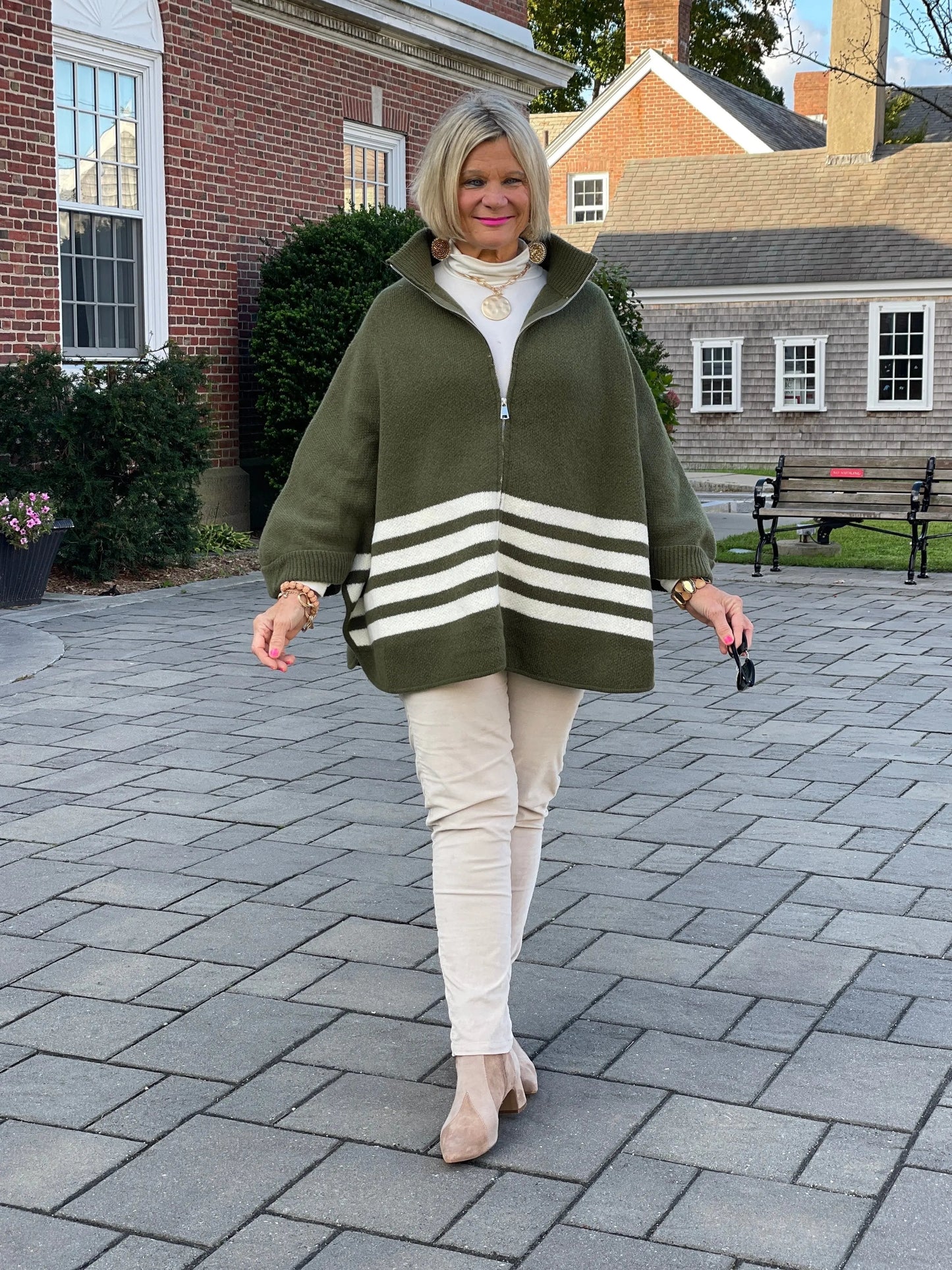 BAR HARBOR OLIVE ZIPPER