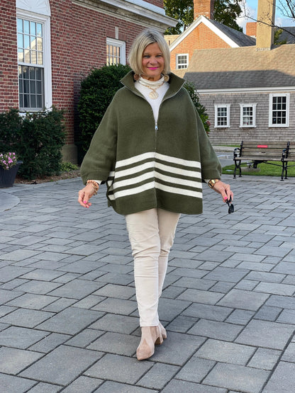 BAR HARBOR OLIVE ZIPPER