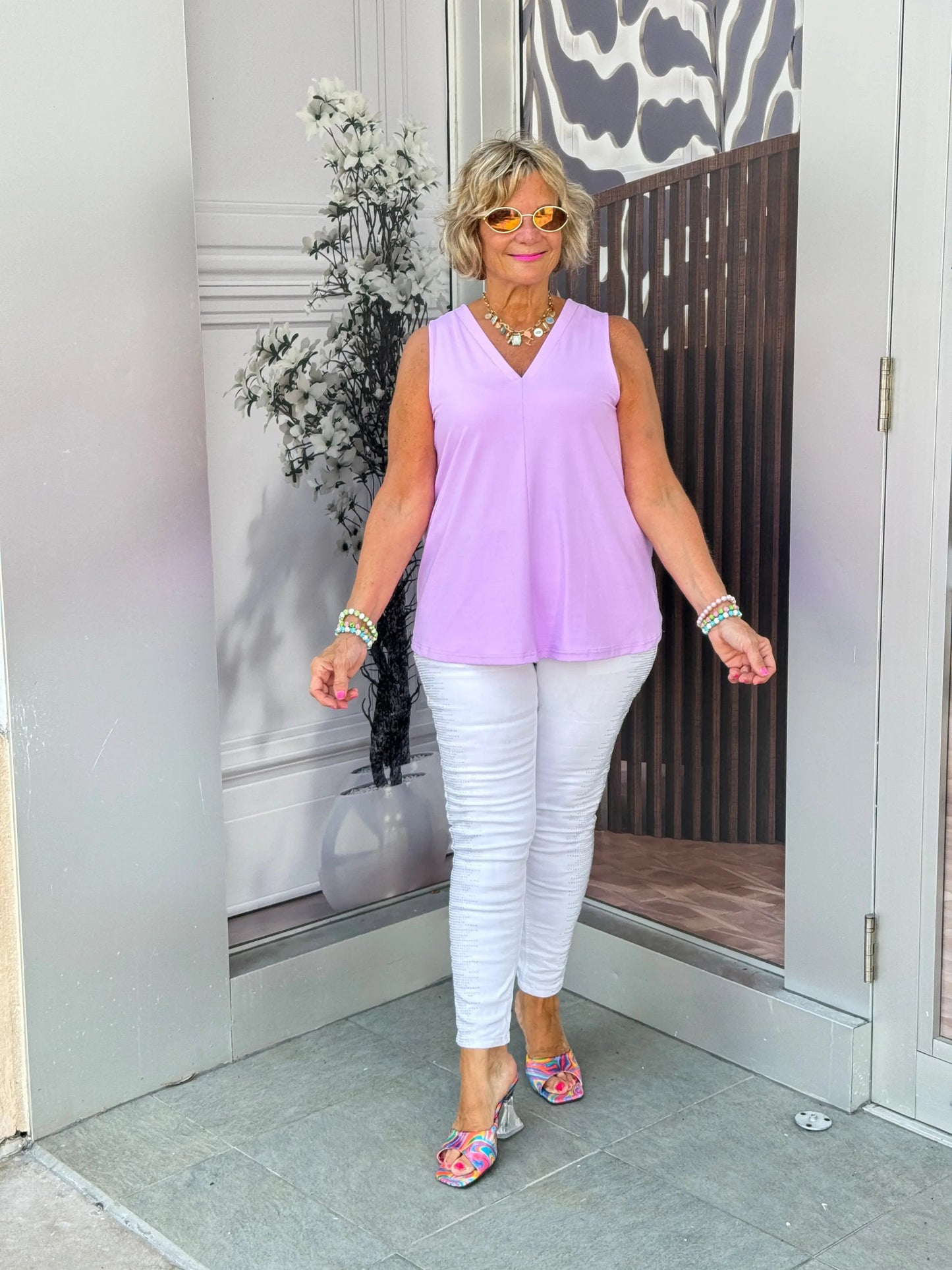 LILAC TAILORED V NECK