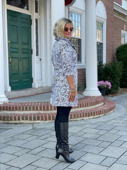 ELEGANT EXPRESSIONS RUFFLE NECK DRESS