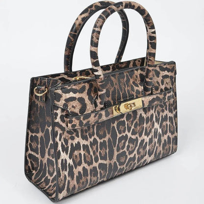 Faux Leo Medium Tote Bag