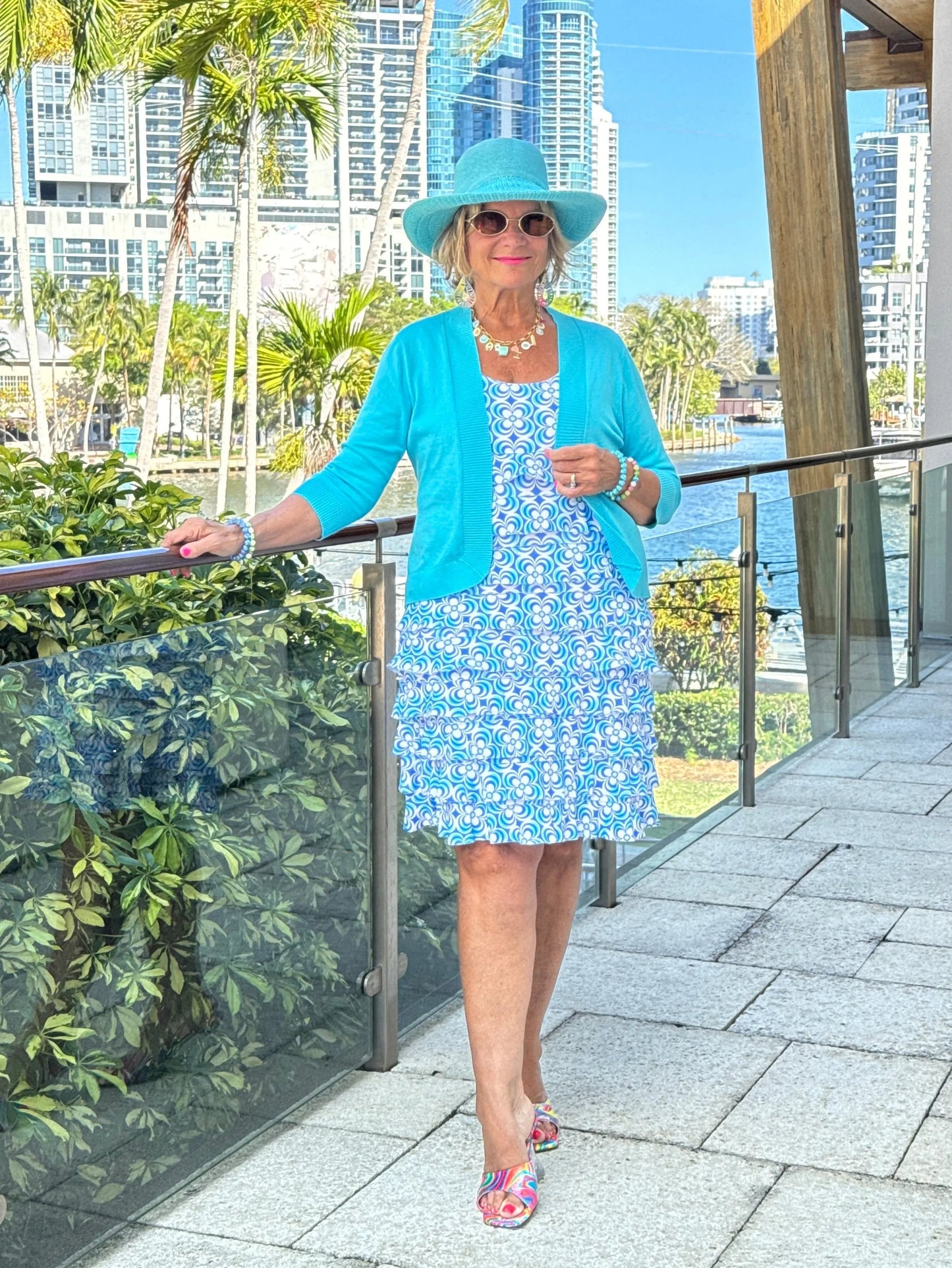 LULU B COASTAL BLOOM CHA CHA DRESS