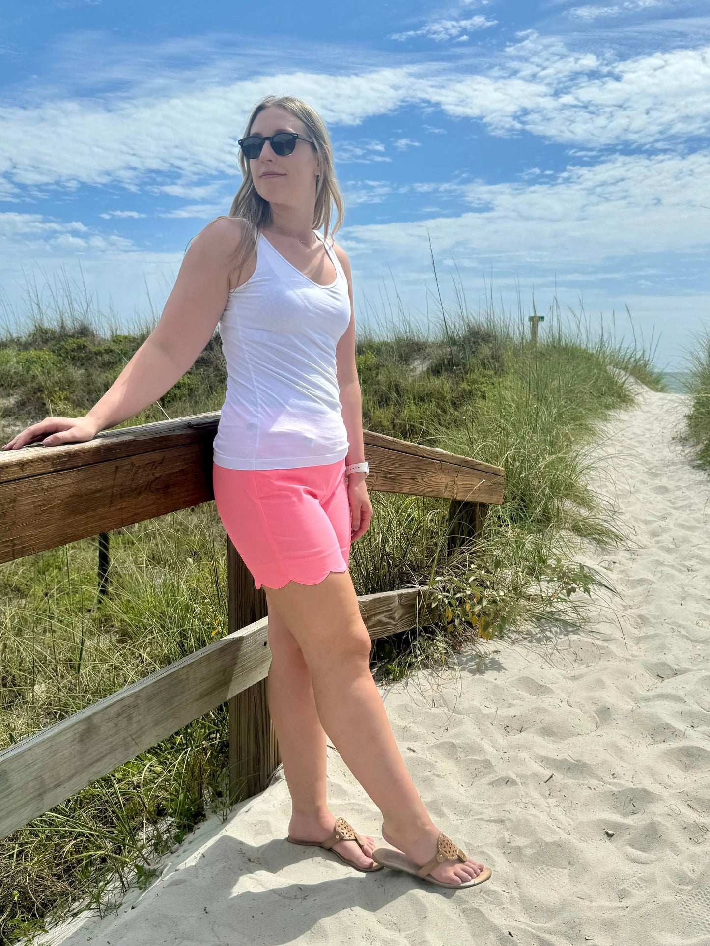LULU-B CORAL SCALLOP SHORTS
