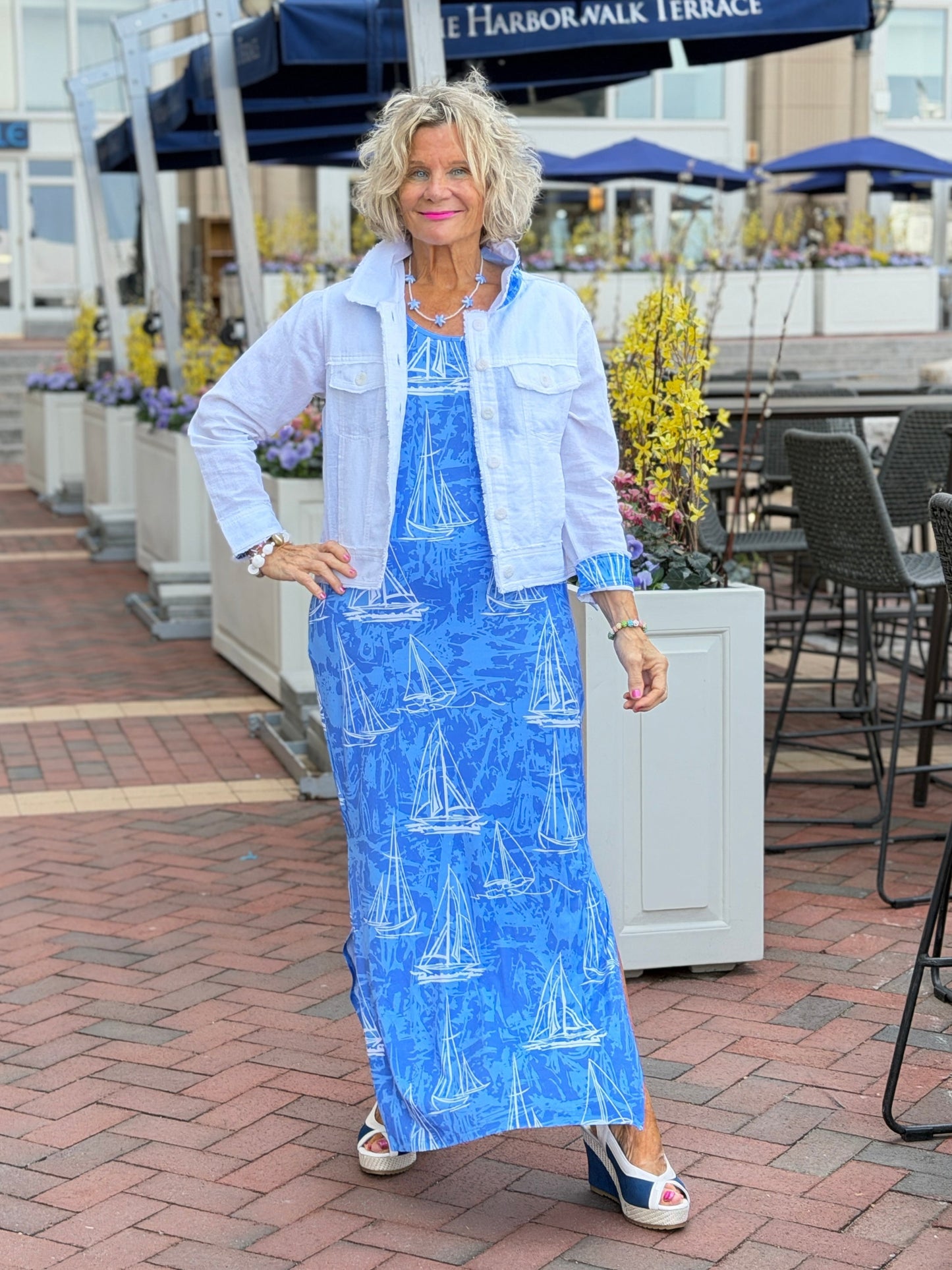 HARBOR BLUES SAILBOAT LINEN  JACKET