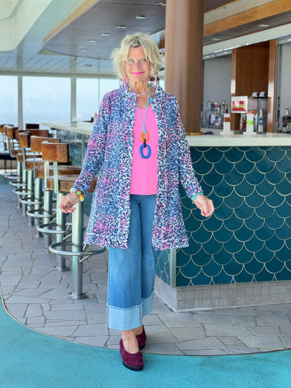 LULU-B SHADES OF BLUE CASHMERE V NECK