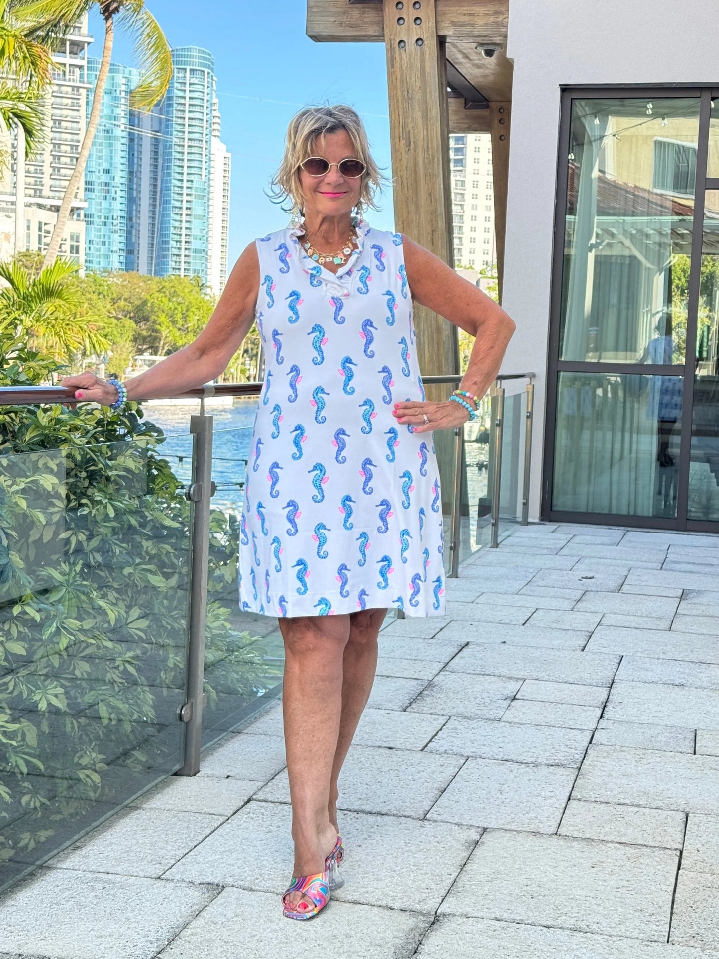 LULU B SHORELINE CHARM RUFFLE DRESS