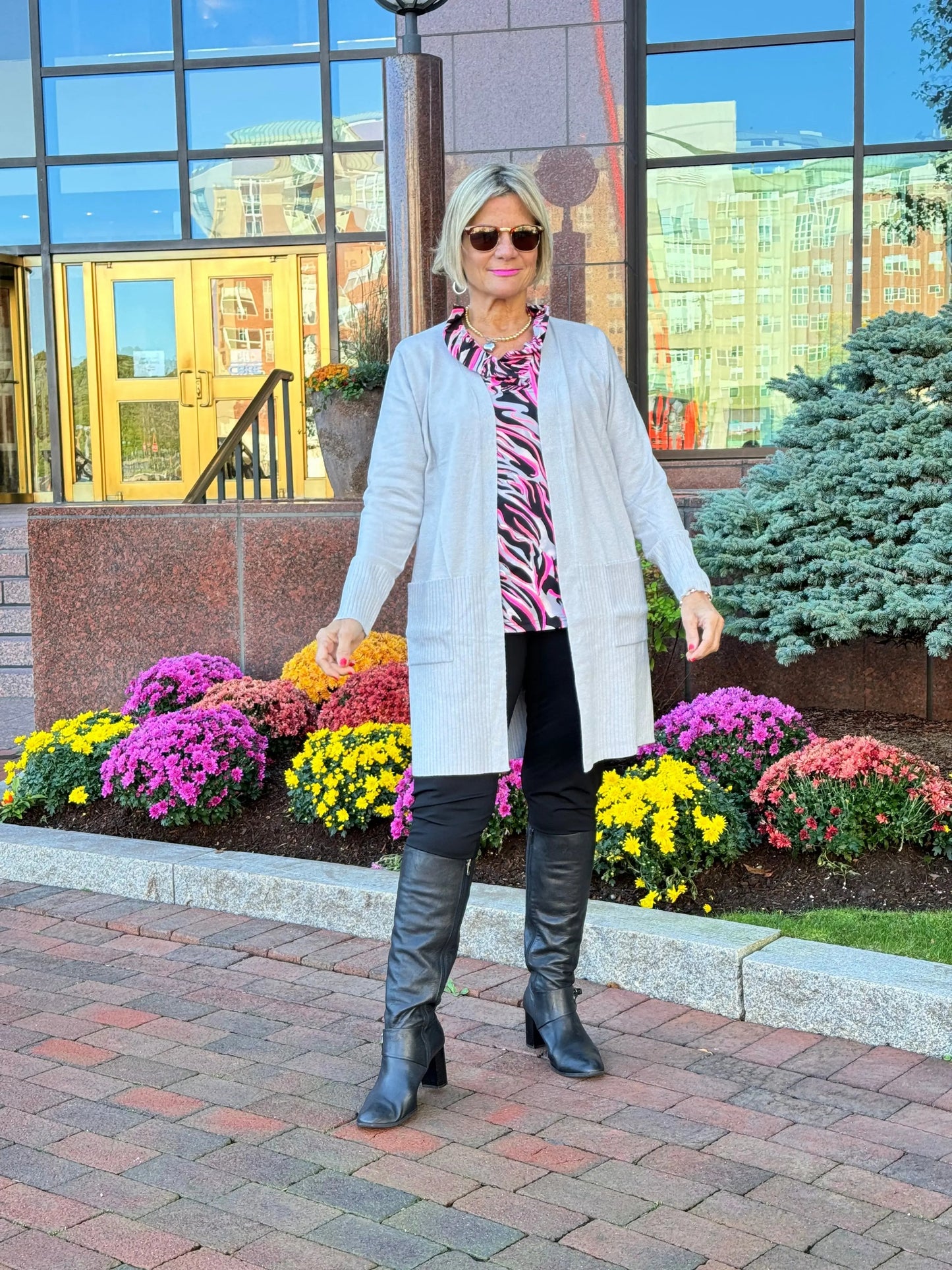 LULU-B SILVER CASHMERE CARDIGAN
