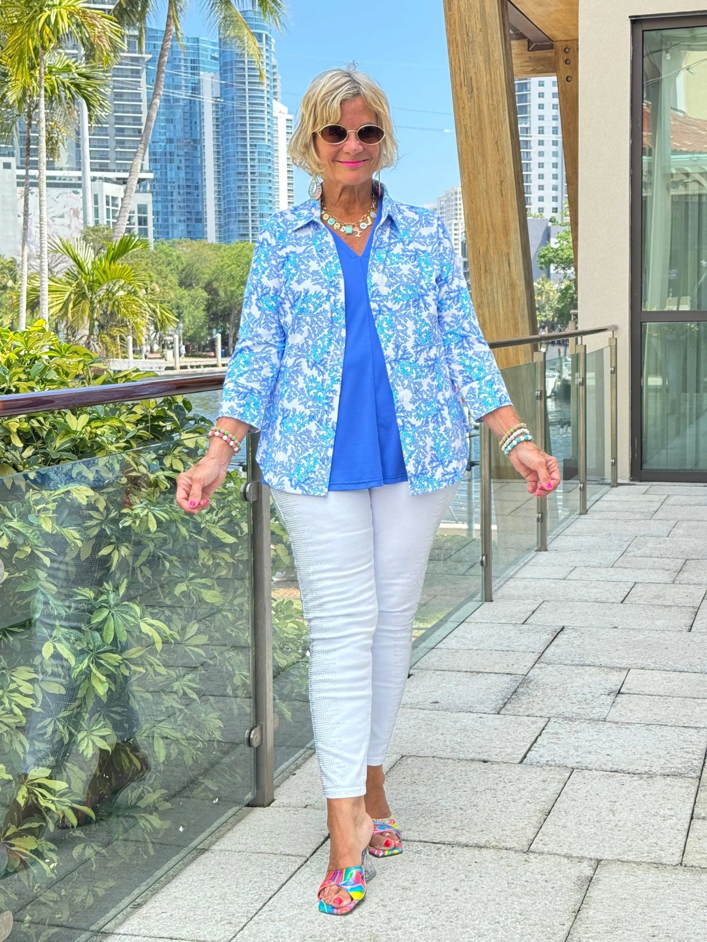 LULU B CORAL BREEZE BUTTON UP SHIRT